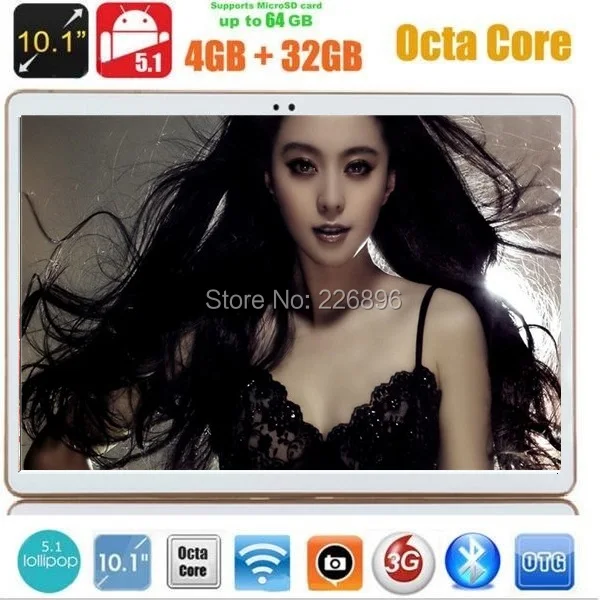 Free Shipping 10 inch Tablet Octa Core 3G 4G LTE 4GB RAM 32GB ROM IPS 1280*800 Dual Cameras Android 5.1 10.1 Tablet+Gifts 