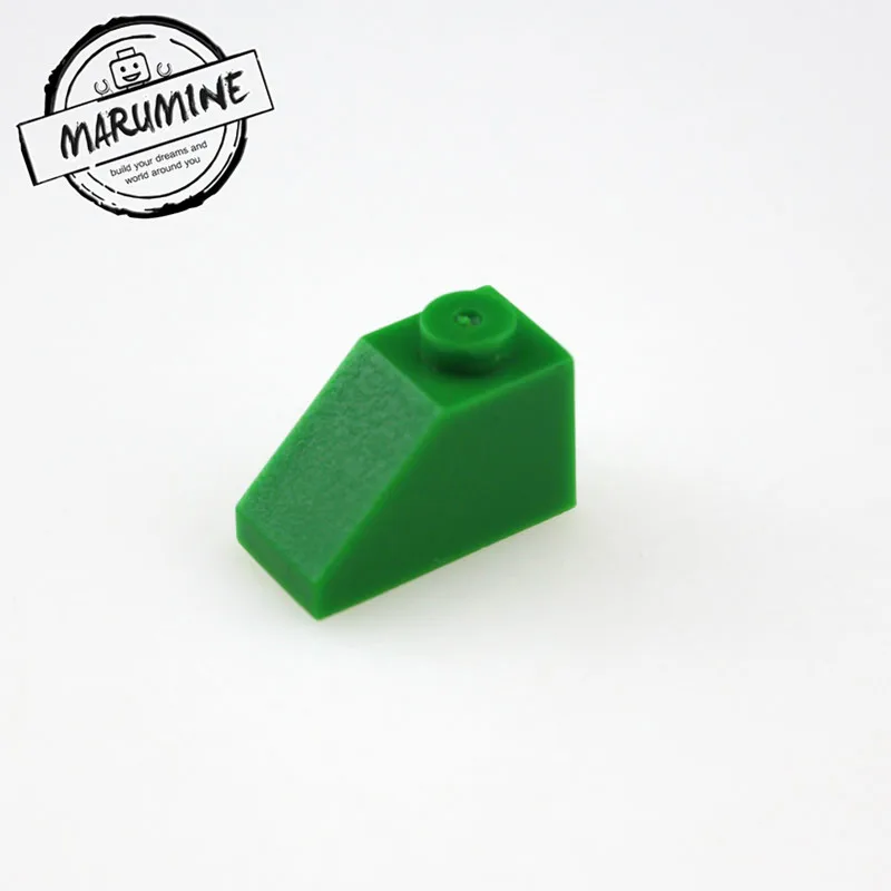 MARUMINE 200 шт/партия 2x1 кирпичи с откосом игрушки Классический создатель MOC строительные блоки развивающий DIY строительный набор для детей - Цвет: Зеленый