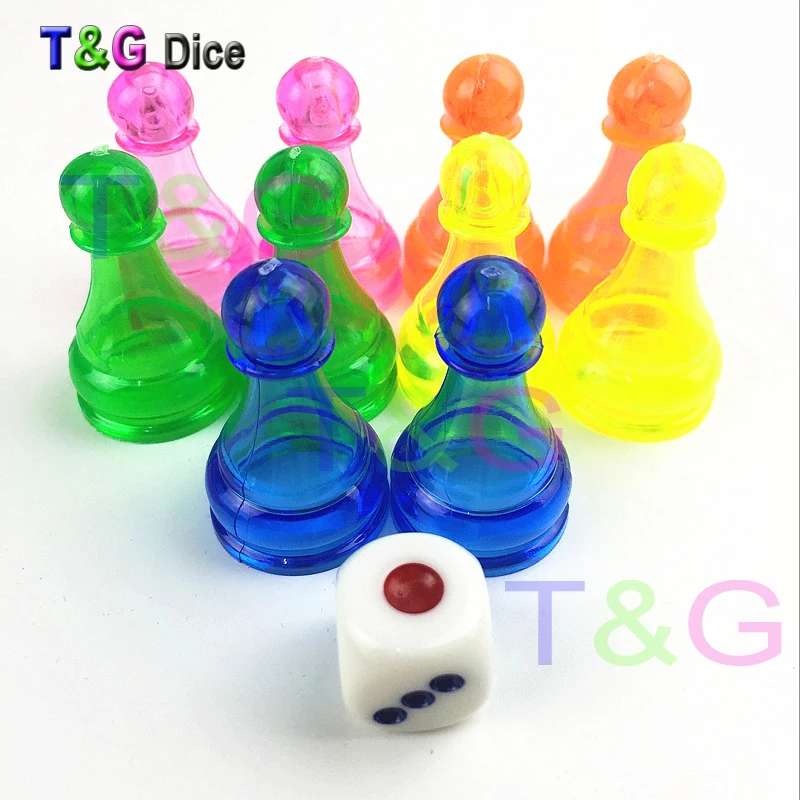 

Colorful 10pcs/set 34mm Beautymood Translucent Assorted Game Pawns/Clear Plastic Pawn for Board Poker Card /table