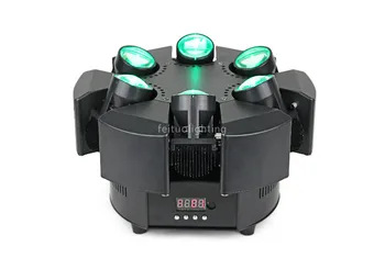 

Night club lighting equipment 6x10w rgbw 4 in 1 rotating led moving head lyre, 6 heads moving head for Stage and Concert Disco