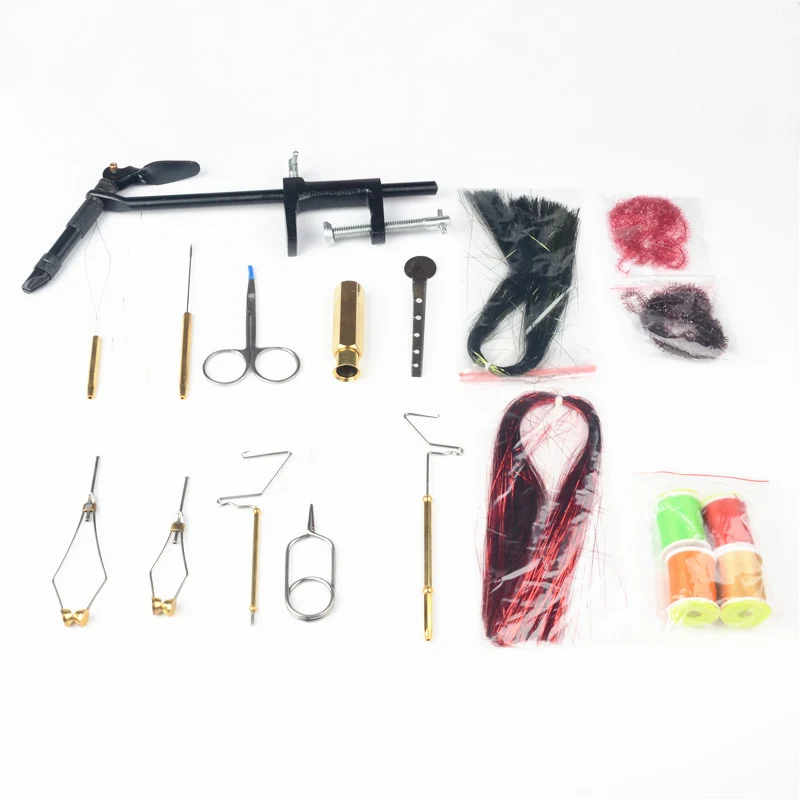 Royal Sissi full set Fly Tying Tools Kit in Portable Bag include fly tying Vise bobbin holders plie