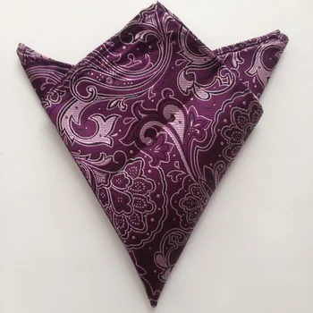 

25x25cm Luxury Men's Pocket Square Designer's Purple Floral Handkerchief