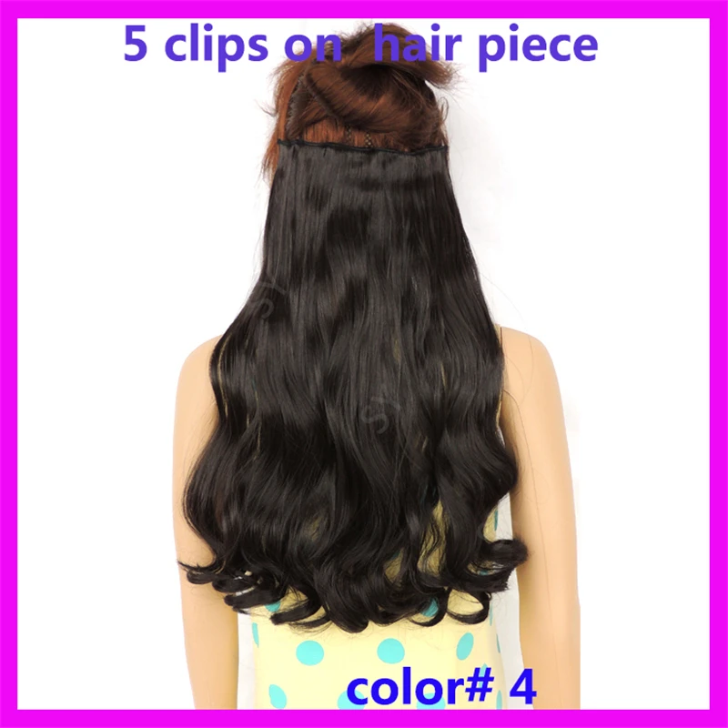 120g 24 inches curly extensions hairpiece synthetic expression clip in