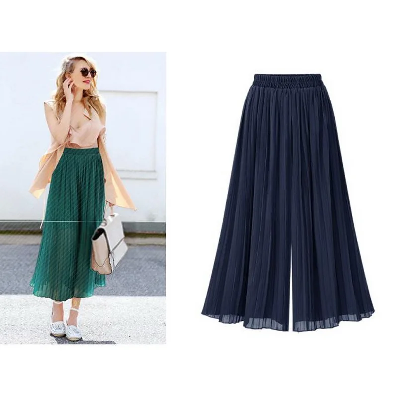 Модная женская летняя шифоновая юбка сетка шифон, высокая талия платье свободная повседневная юбка
