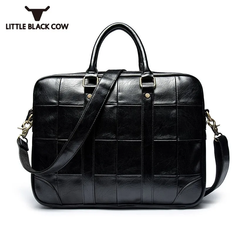 

Casual British Style Male Bag Vintage PU Leather Plaid Crossbody Bags For Men Business Office Laptop Handbag Shoulder Bags