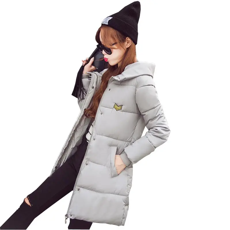 

2016 brand new fashion hooded winter jacket coat women's warm down parka slim plus size long cotton-padded outerwear coat kl0623