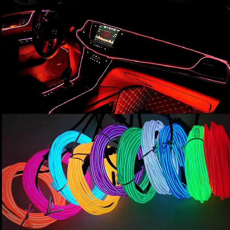 1M 3M 5M car EL Wire led strip Atmosphere light for DIY flexible AUTO