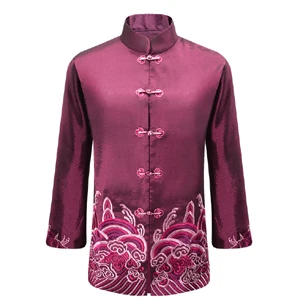 Новое поступление, Китайская традиционная Женская куртка с вышивкой, три четверти, M L XL XXL 3XL 4XL, WNJT1003 - Цвет: purple