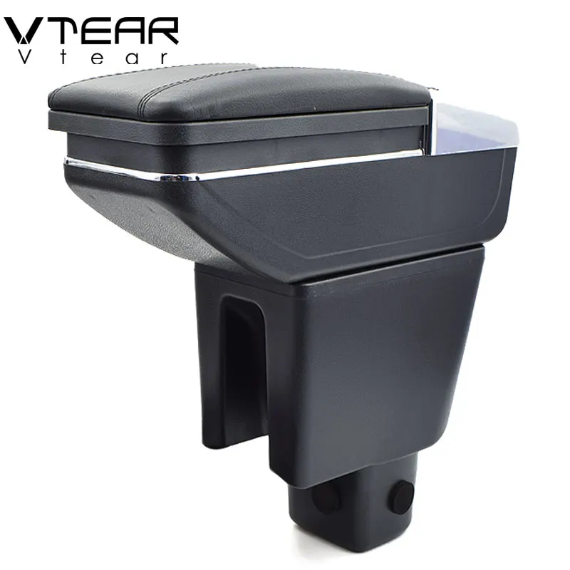 

Vtear For Honda Brio accessories car armrest leather arm rest rotatable storage box car-styling center centre console interior