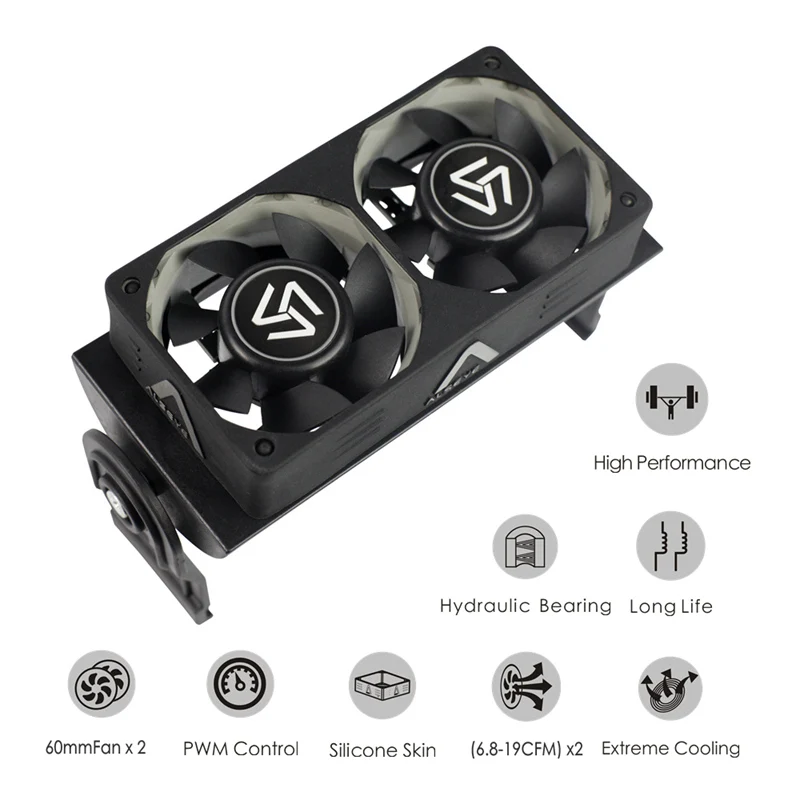 ALSEYE RAM برودة PC مروحة DDR الذاكرة برودة مع المزدوج 60 مللي متر مروحة PWM 1500-4000 RPM برودة ل DDR2/3/4