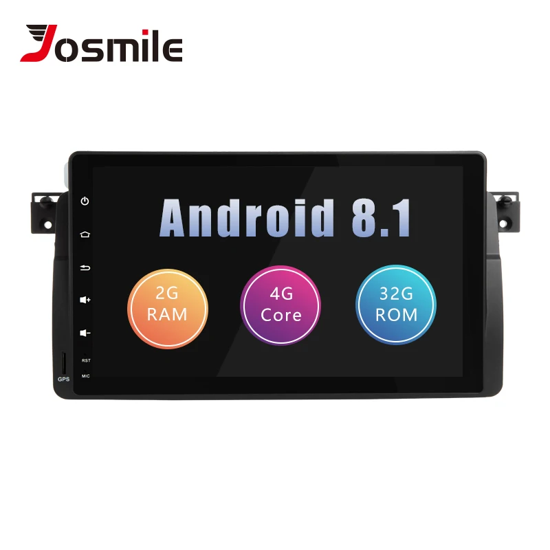

Josmile1 Din Android 8.1 Car Multimedia Player For BMW E46 M3 Rover 75 CoupeNavigation DVD GPS Audio1998-2006318/320/325/330/335