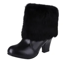 New Fashion Winter Cowhide Platform Mid-Calf Boots Round Toe Square heel Women Size 34-44 Black White Pink Boots New Fashion Winter Cowhide Platform Mid-Calf Boots Round Toe Square heel Women Size 34-44 Black White Pink Boots