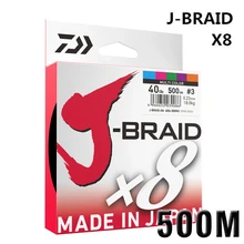 Daiwa J-BRAIDED linha de pesca trançada linha de pesca 500m super forte multifilament pesca da carpa 30lb-80lb