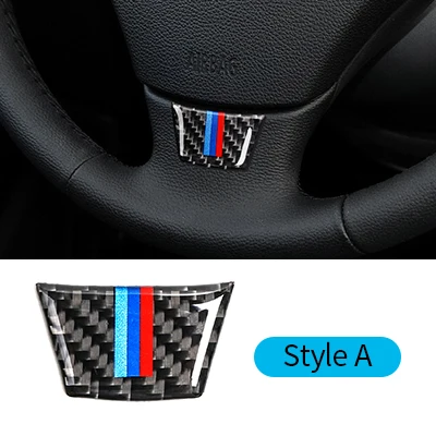 Углерода Волокно рулевое колесо Стикеры м полосы эмблема 3D автомобиля Стикеры для BMW E70 E71 2008-2013X5X6 автомобиль Средства для укладки волос - Название цвета: Style A