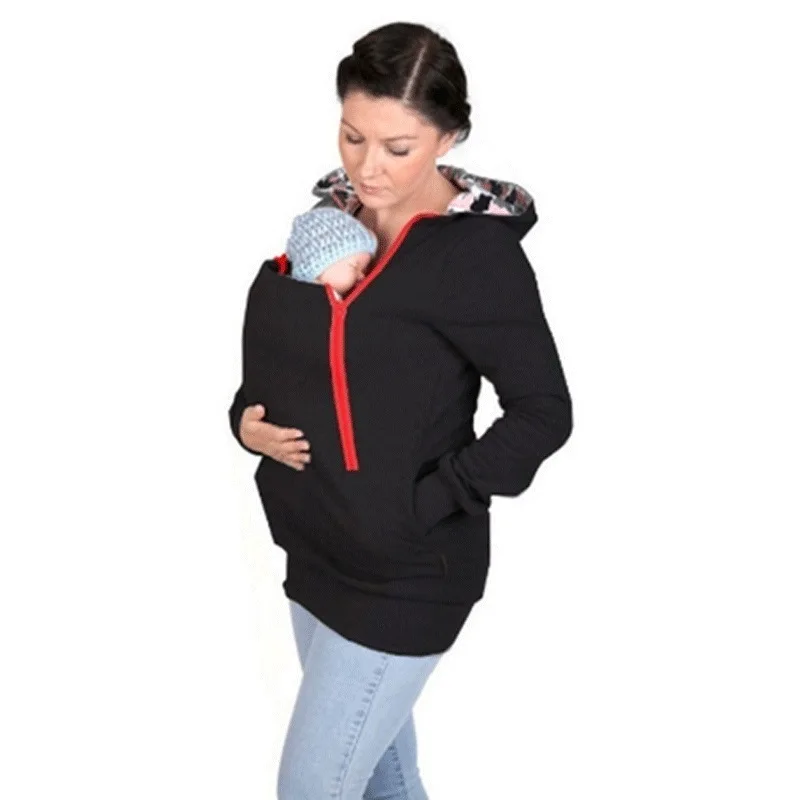 Толстовки утолщенной Беременность ношения ребенка для беременных Cusual пальто Для женщин толстовка кенгуру верхняя одежда пальто для беременных ER778