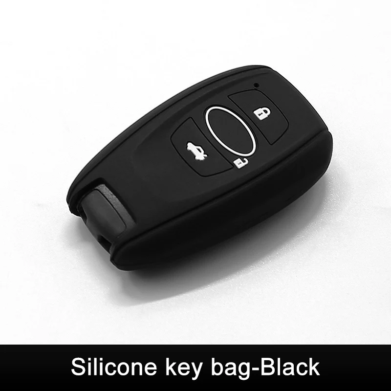 QHCP силиконовый чехол ключа дистанционного управления автомобилем Чехол держатель сумка для Subaru Legacy Outback Forester XV BRZ авто аксессуар - Название цвета: Black