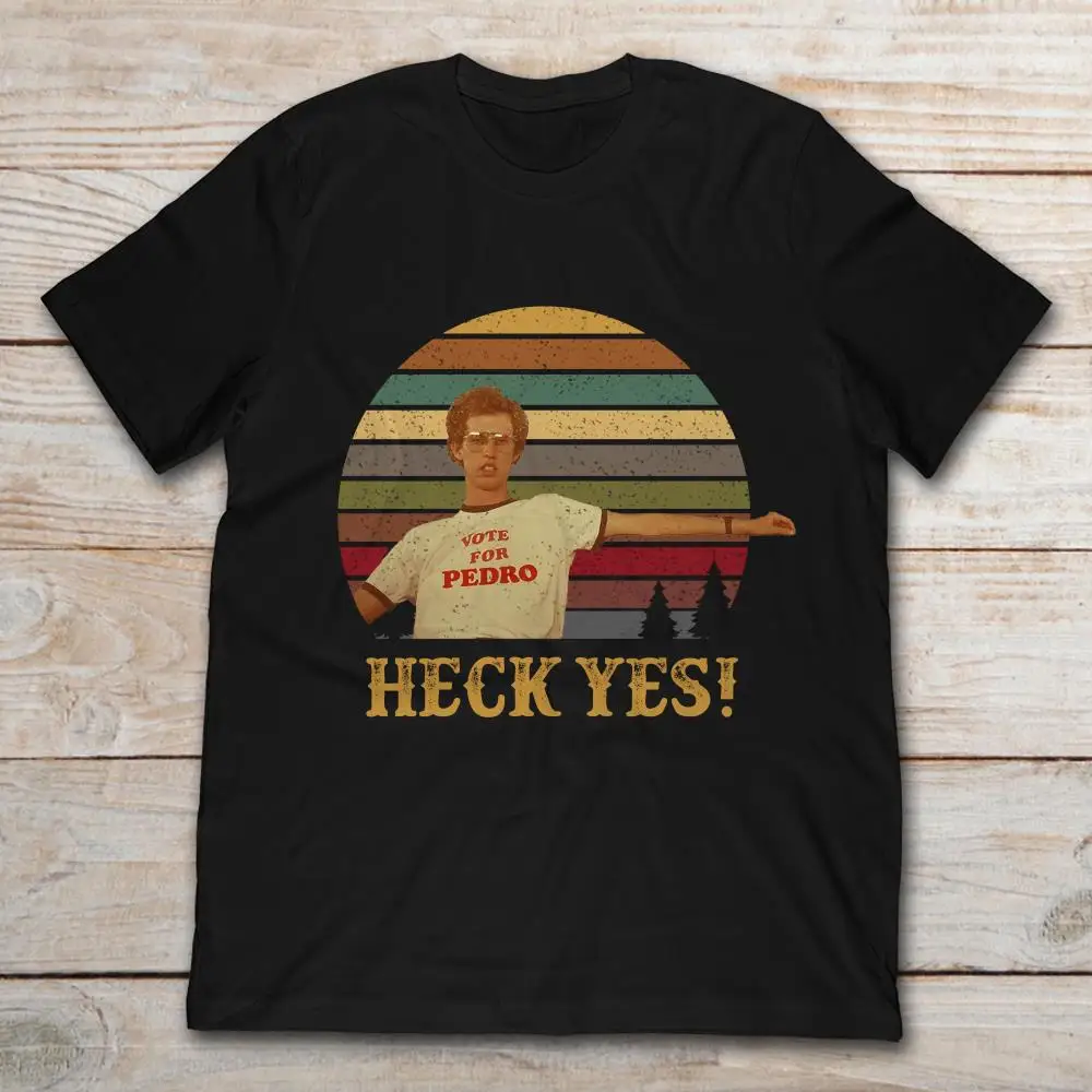 

Gildan Brand Napoleon Dynamite Jon Heder Vote For Pedro Heck Yes T-Shirt Men's Short Sleeve T-Shirt