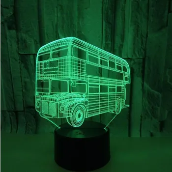 

Bus 3d Visual Lamp 7 Color Visual Stereoscopic 3d Acrylic Night Light Lamparas De Mesa Desk Lamp Shades For Table Lamps