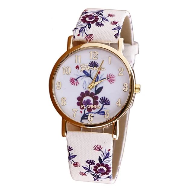 Zegarek damski GENEVA wiosenne kwiaty różne wzory