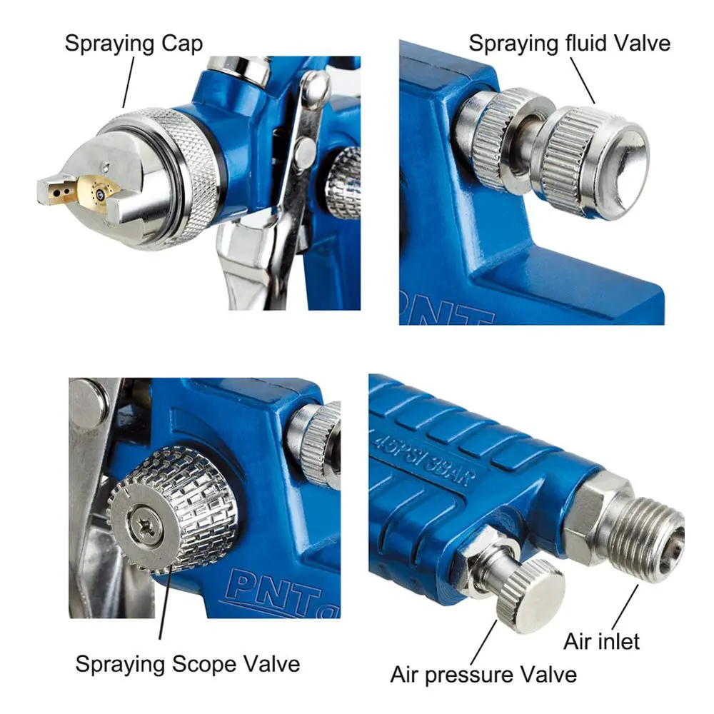 H-2000 Мини HVLP пистолеты распылители 0,8 мм 1,0 сталь сопла Набор Аэрограф картина автомобиля DIY живопись распылитель наборы Авто Ремонт