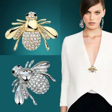 Fashion Rhinestone Brooch Jewelry Lovely Alloy Bee Brooches Pins Accessories MK11197
