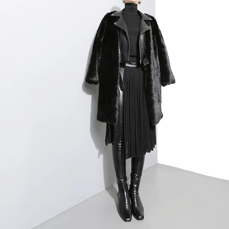 XITAO шифоновая плиссированная юбка новая регулируемая металлическая пряжка элегантная нерегулярная Лоскутная дикая Джокер темперамент корейская мода XWW850