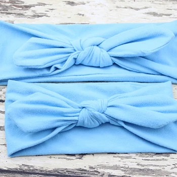 

2 Pcs/Set Baby Bowknot Headband Cotton Children Girls elastic hair bands Turban for girl Headbands Summer bandeau girl