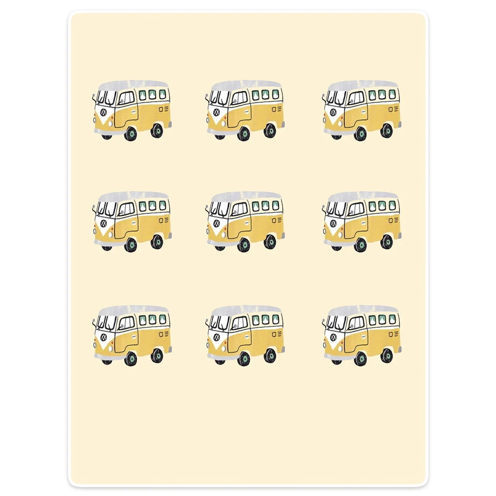 

Blankets Cobertor Warmth Soft Plush Sofa Bed Throw a Blanket Plaid Yellow Vintage Bus Kids Cartoon