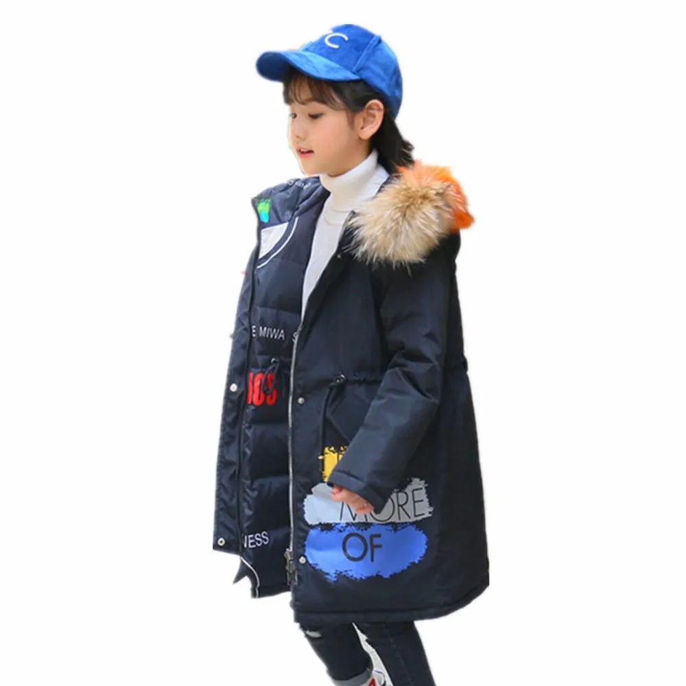 

-30 Degrees 2018 girl Clothing Warm Down Jacket For Teenagers New Winter Thicken Parka garments Hooded Children Outerwear Coats