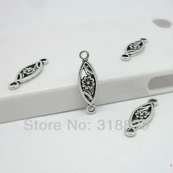 

Flower Charms Jewelry Link Connectors Antique Silver Metal Alloy Jewelry Fit DIY Jewelry Making 60pcs 7*25mm C1263