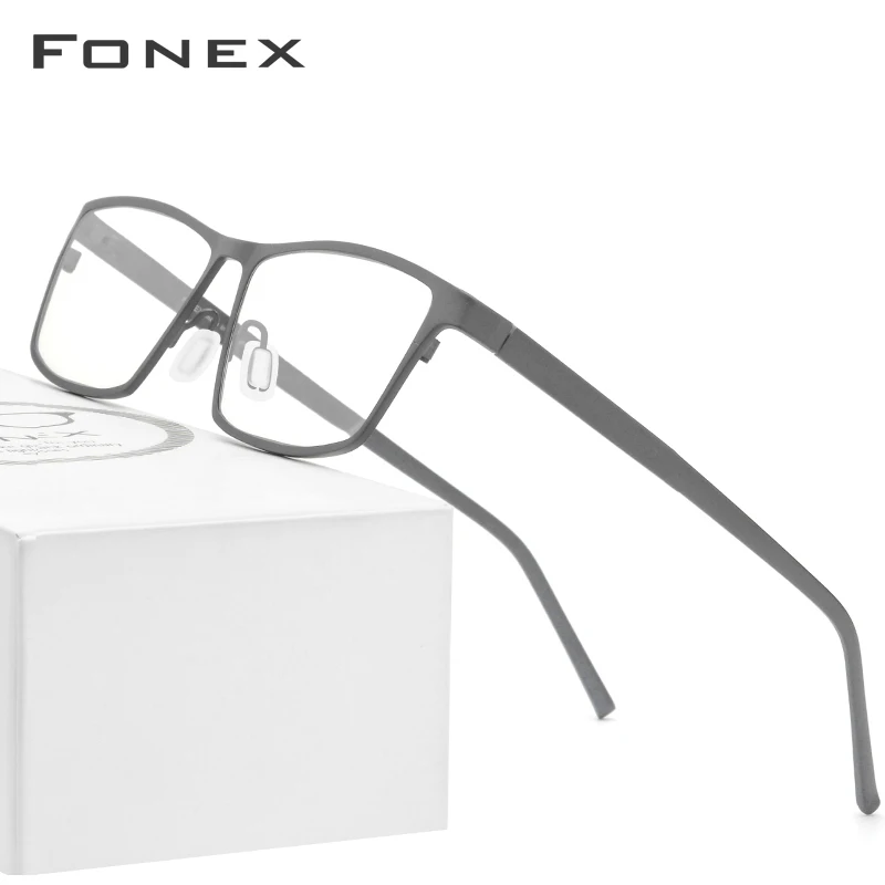 Montura de gafas de titanio puro FONEX montura de gafas 2019 nuevas gafas de prescripción para hombres gafas cuadradas montura óptica de miopía gafas - 1