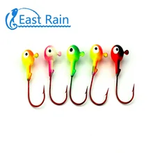 Восточный дождь 1.61in 10 шт. свинцовые круглые Джиги головы рыболовные приманки джиг-приманка крючок колючий крючок рыболовные снасти