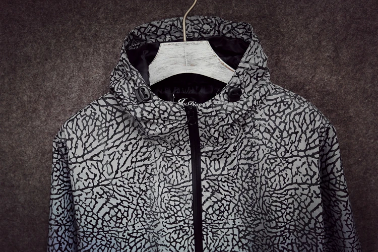 Мужская Новая Осенняя леопардовая Светоотражающая куртка с капюшоном в стиле хип-хоп, ветровка, уличная водонепроницаемая куртка с карманами на молнии, куртка-бомбер