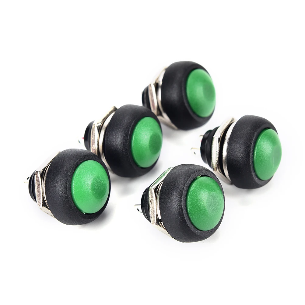 11.8mm 5PCS/LOT Black/Red/Green/Yellow/Blue 12mm Waterproof Momentary Push button Switch