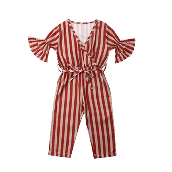 

Cute Toddler Baby Girls Summer Striped Romper Jumpsuits Trousers Outfits Clothes