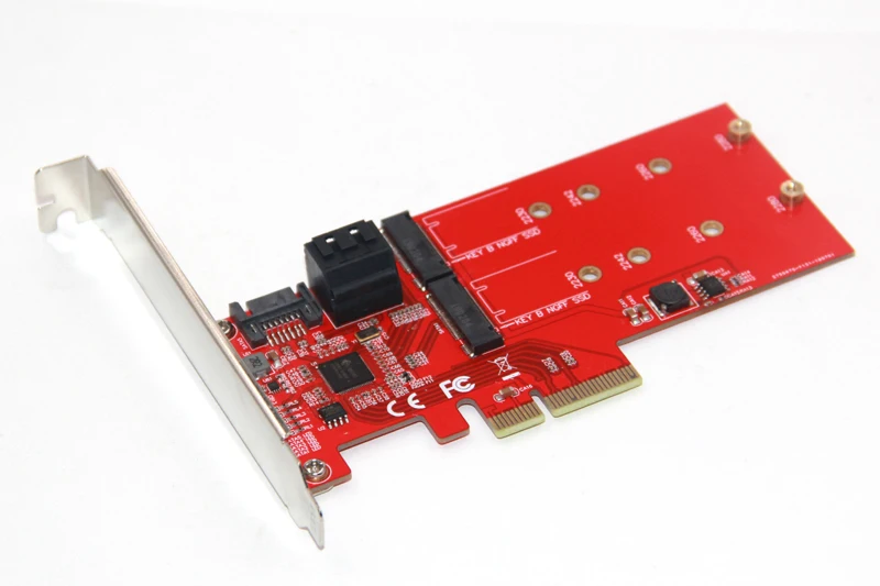 M2 SATA карта raid-контроллера PCI Express X4 на 2 порта SATA 3,0 6 Гбит/с+ 2 порта M.2 NGFF SSD B Ключ Поддержка RAID0 RAID1 AHCI режим