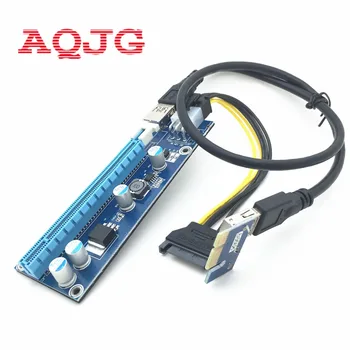 شراء100 مجموعات/وحدة VER 006C PCIe PCI-E PCI Express Riser بطاقة 1x إلى 16x PCI-E الناهضون 6Pin الطاقة ل BTC ماكينة عامل المناجم كابل