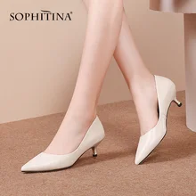 Sophitina/пикантные женские туфли лодочки из натуральной кожи