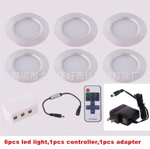 3W LED Under Counter Light Round Shape Puck Lamps Kitchen Furniture Cabinet Bookshelf Wardrobe Shelf Lighting Showcase Lamp | Лампы и