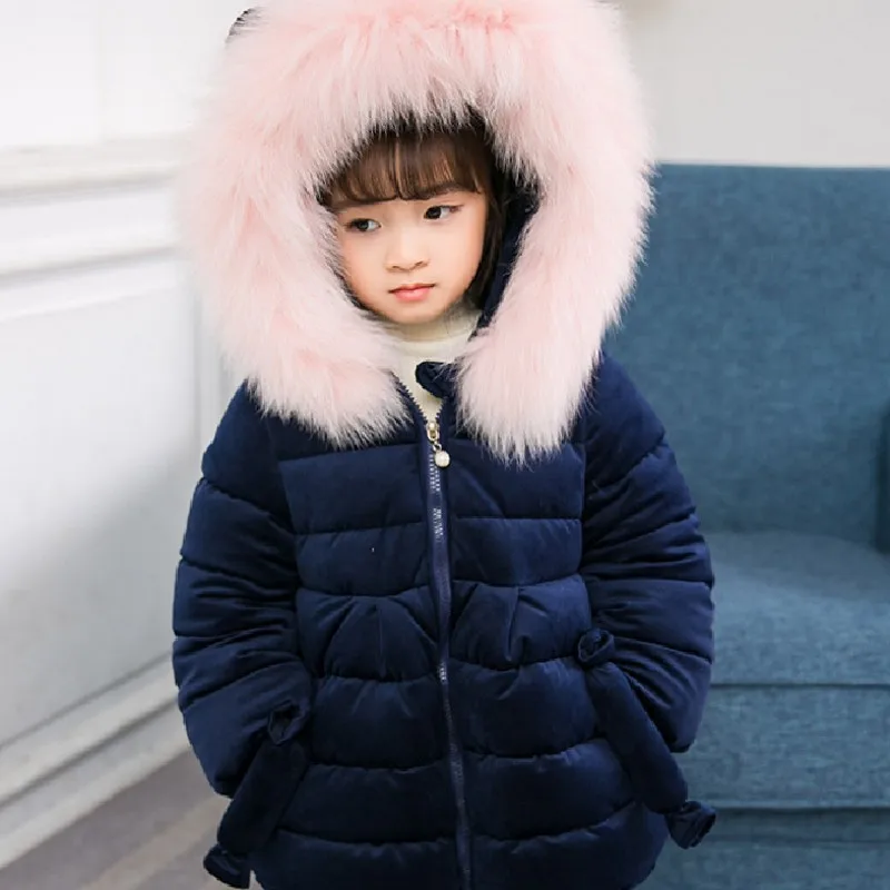 Новинка; детская зимняя куртка; Детские пальто с капюшоном для девочек; зимняя куртка; 8WC051 - Цвет: Синий