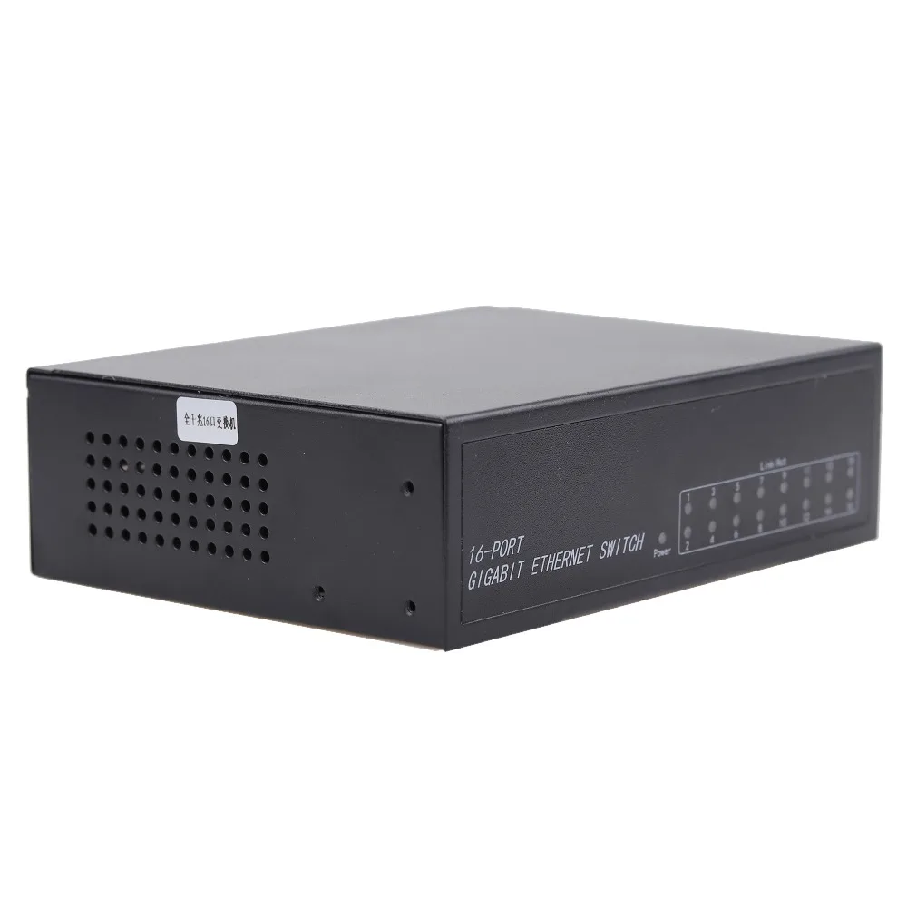16 портовый гигабитный коммутатор 1000 м полнодуплексный Ethernet металлический корпус