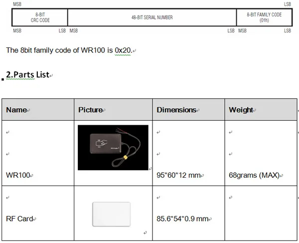 WR100 1-wire RF reader использует 1-проводной протокол, поддерживает все продукты ibutton