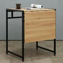 Один двойной обеденный складной стол современный простой Телескопический стол стальной деревянный небольшой обеденный стол