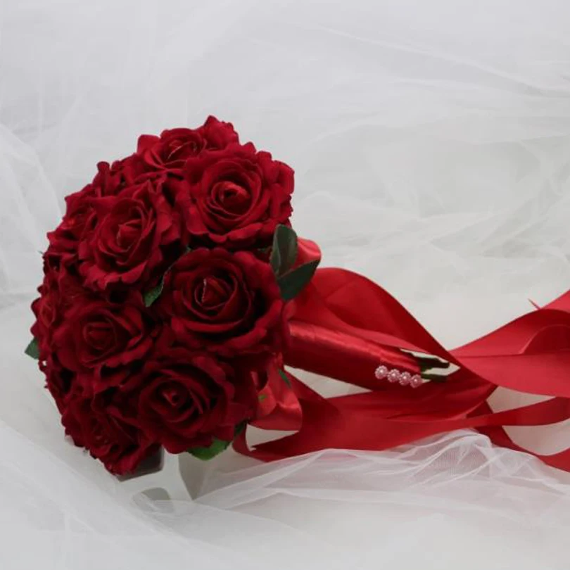Perfectlifeoh украшение в виде свадебного букета Foamflowers роза Свадебный букет белый атлас Романтические Свадебные цветы Свадебные букеты