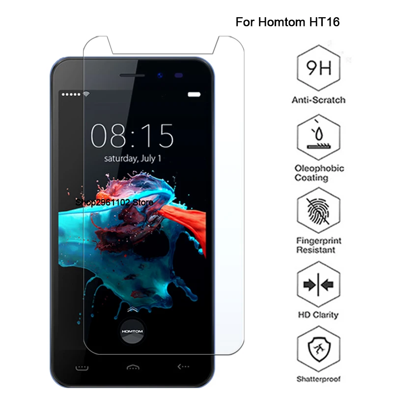 

For Homtom HT16 Tempered Glass 9H 2.5D Premium Screen Protector Film For Homtom HT16 Mobile Phone Protective Films Case ht 16