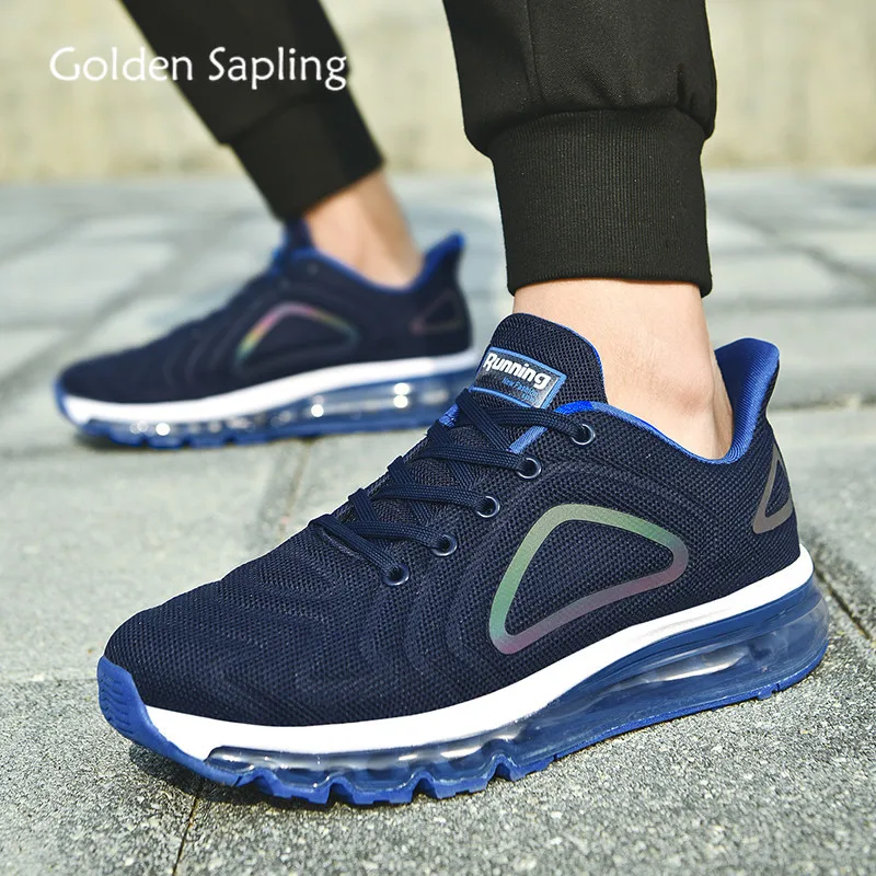 

Golden Sapling Air Cushioning Running Shoes for Men Breathable Mesh Comfortable Rubber Sneakers Man Sport New Blue Men's Sneaker