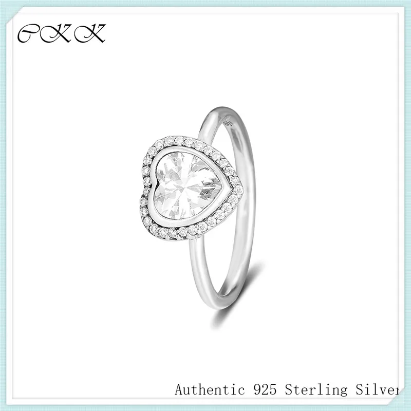 

Heart Ring 100% 925 Sterling Silver Clear Cz Rings for Women DIY Fine Jewelry PFR055