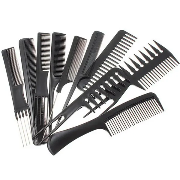 10 pcs Professional Hair Comb Anti-static Barbershop Style Makeup Brush Salon Products Home DIY Styling Tools MV99 | Красота и