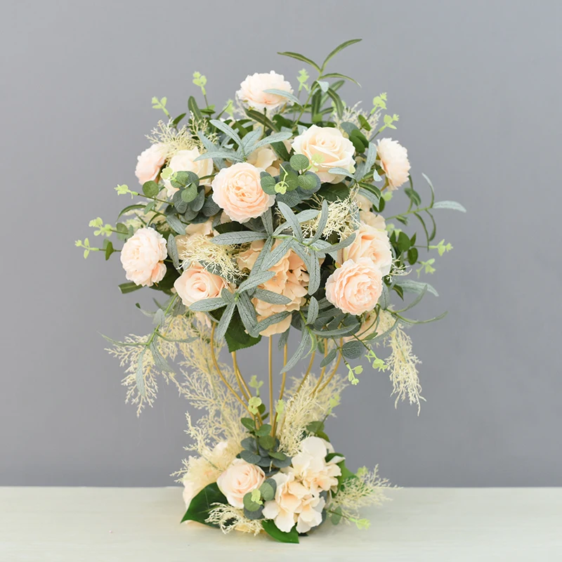 JAROWN Artificial Main Table Flower Ball Set Home Party Road Lead Props Flower Arrangement Wedding Signing Table Decoration (7)