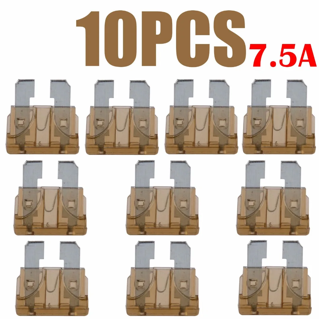 New Arrival For Auto Car Truck Boat 10pcs 7.5A Color Coded Standard Blade Assortment Fuses